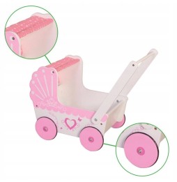 Wooden Doll Stroller with Canopy