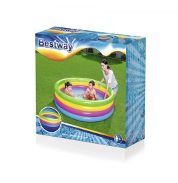 Kids Inflatable Pool 157x46cm Rainbow Bestway with Patch