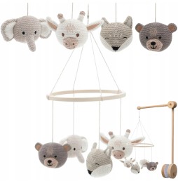 Jollein Crib Mobile with Wooden Animals