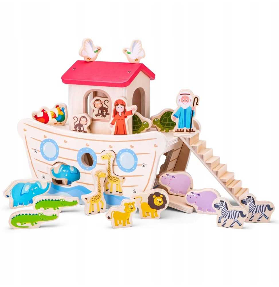 Wooden sorter in the shape of Noah's Ark