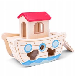 Wooden sorter in the shape of Noah's Ark