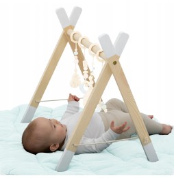 Wooden Baby Gym Stand Montessori White