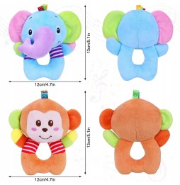 Soft Baby Rattles - Elephant and Monkey