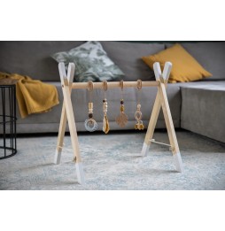 Wooden Baby Gym Stand Montessori White