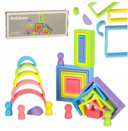 Cuburi din lemn puzzle Montessori