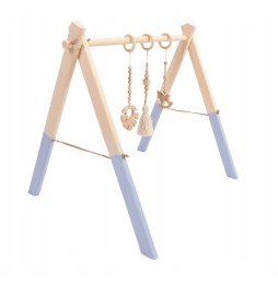 Wooden Baby Gym Stand Montessori Blue