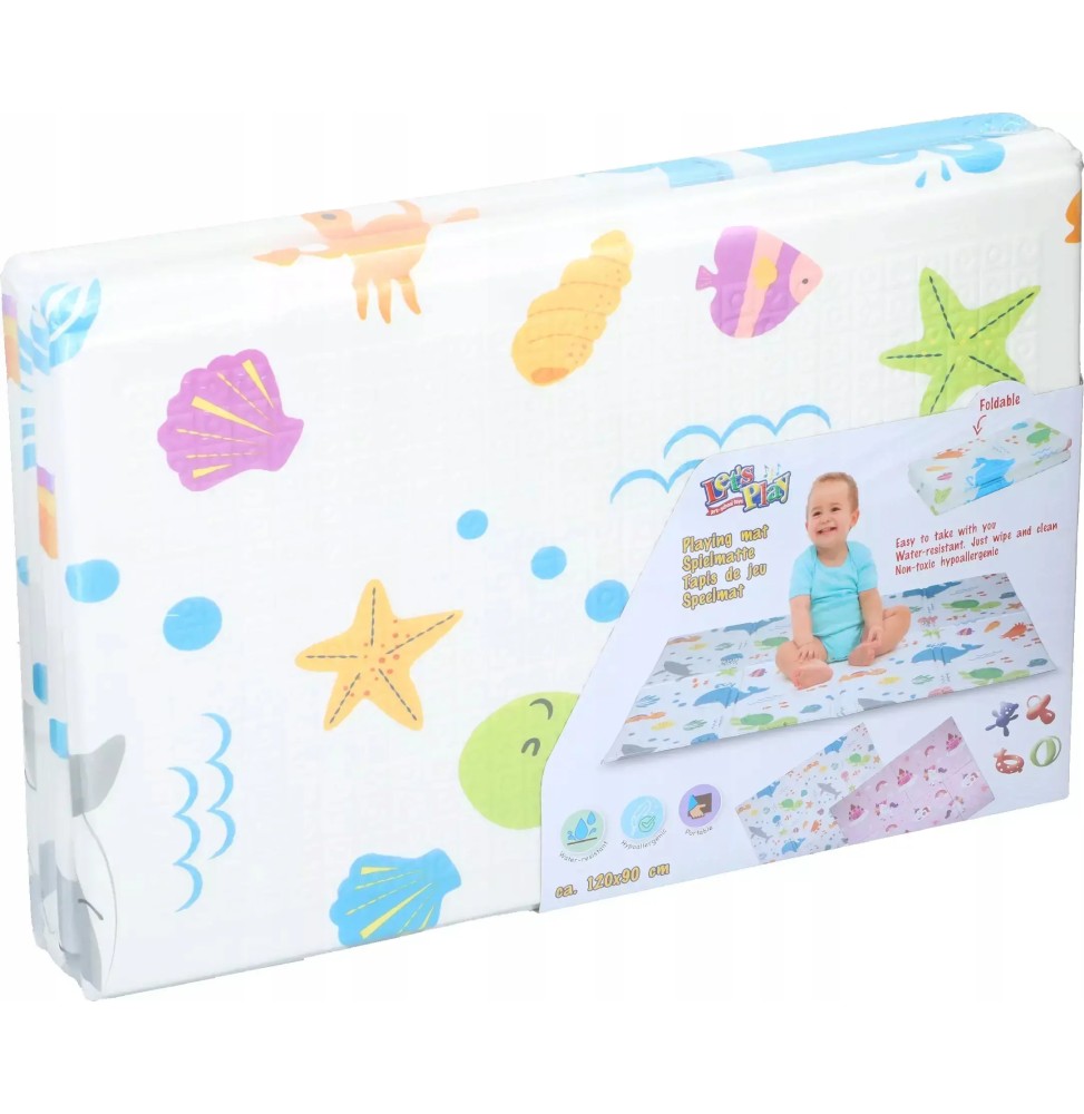 Ocean Blue Foam Mat for Kids 120x90