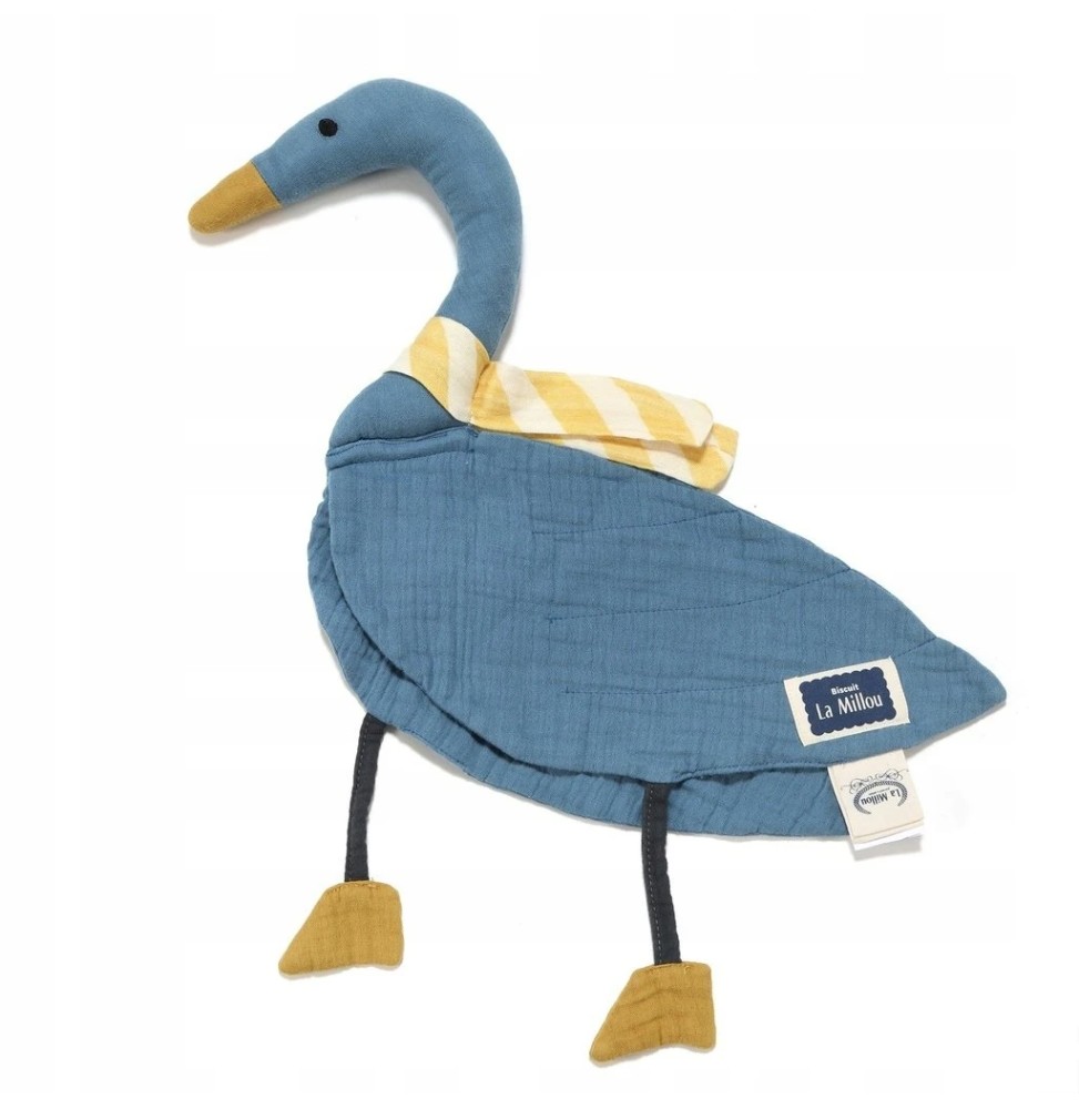 Dou Dou Muslin Cuddle Toy, Swan, Navy