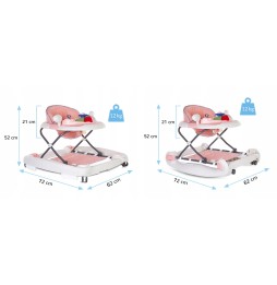 Interactive Baby Walker Pink and Gray