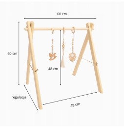 Wooden Baby Gym Stand Montessori Blue