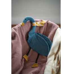 Dou Dou Muslin Cuddle Toy, Swan, Navy