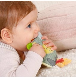 Stuffed Toy with Rattle and Teethers - Happy Dino