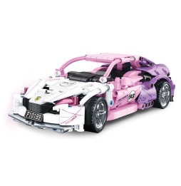 652 Piece Pink Sports Car Building Set for Kids