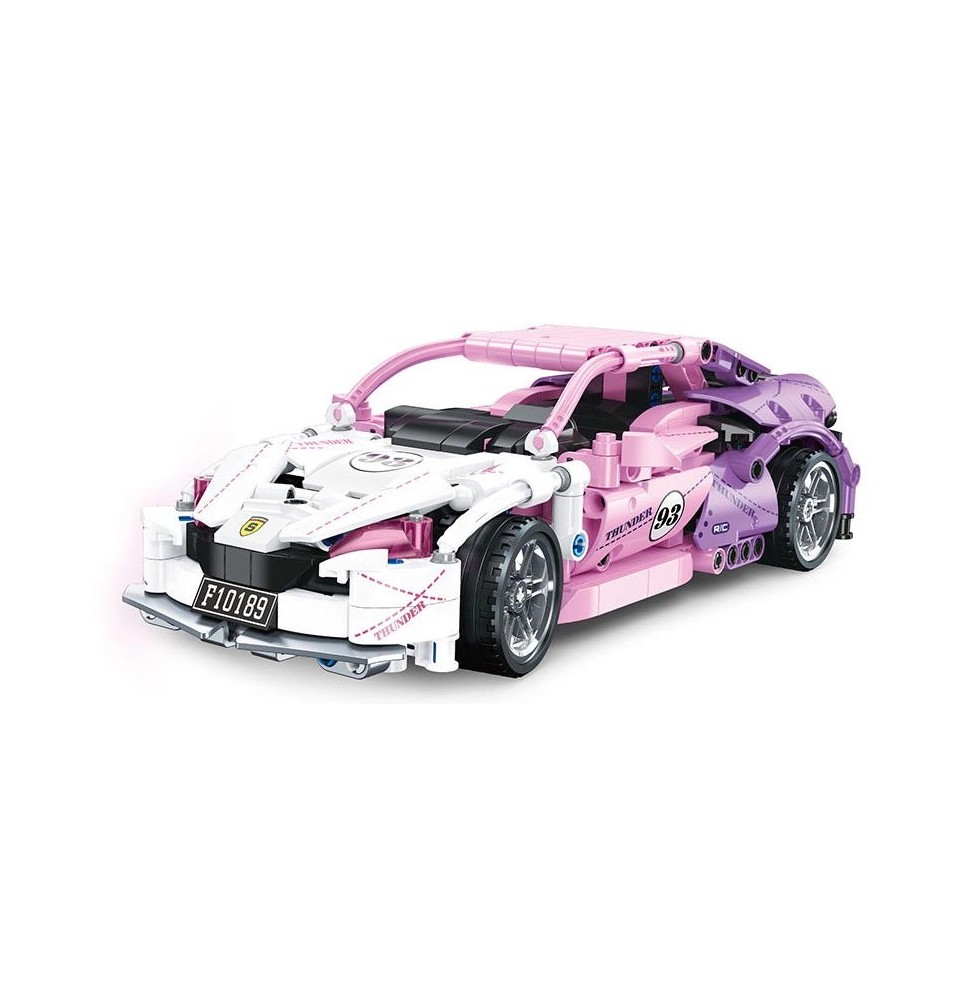 652 Piece Pink Sports Car Building Set for Kids