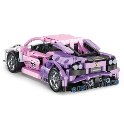 652 Piece Pink Sports Car Building Set for Kids