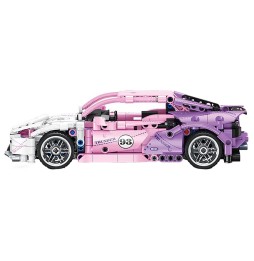 652 Piece Pink Sports Car Building Set for Kids