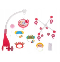 Pink Star Projector Mobile for Crib