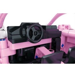 652 Piece Pink Sports Car Building Set for Kids