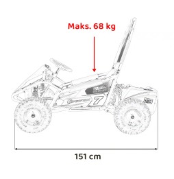 Pojazd mud monster czarny - wytrzymały gokart