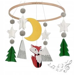 Wooden Crib Mobile with Forest Theme