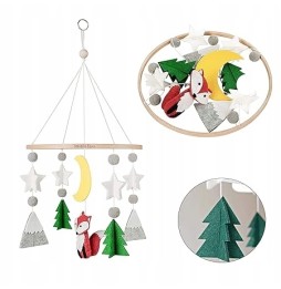 Wooden Crib Mobile with Forest Theme