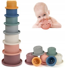 Silicone Baby Toys for Stacking and Nesting