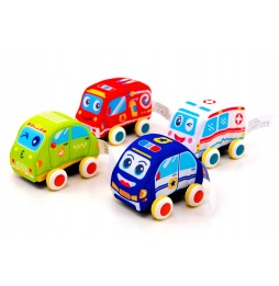 Set of Plush Toy Cars - 4 Pieces