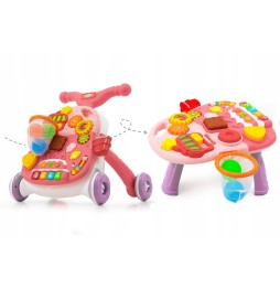 Pink 2-in-1 Educational Piano Walker