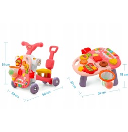 4-in-1 Push Bike Pink for Kids