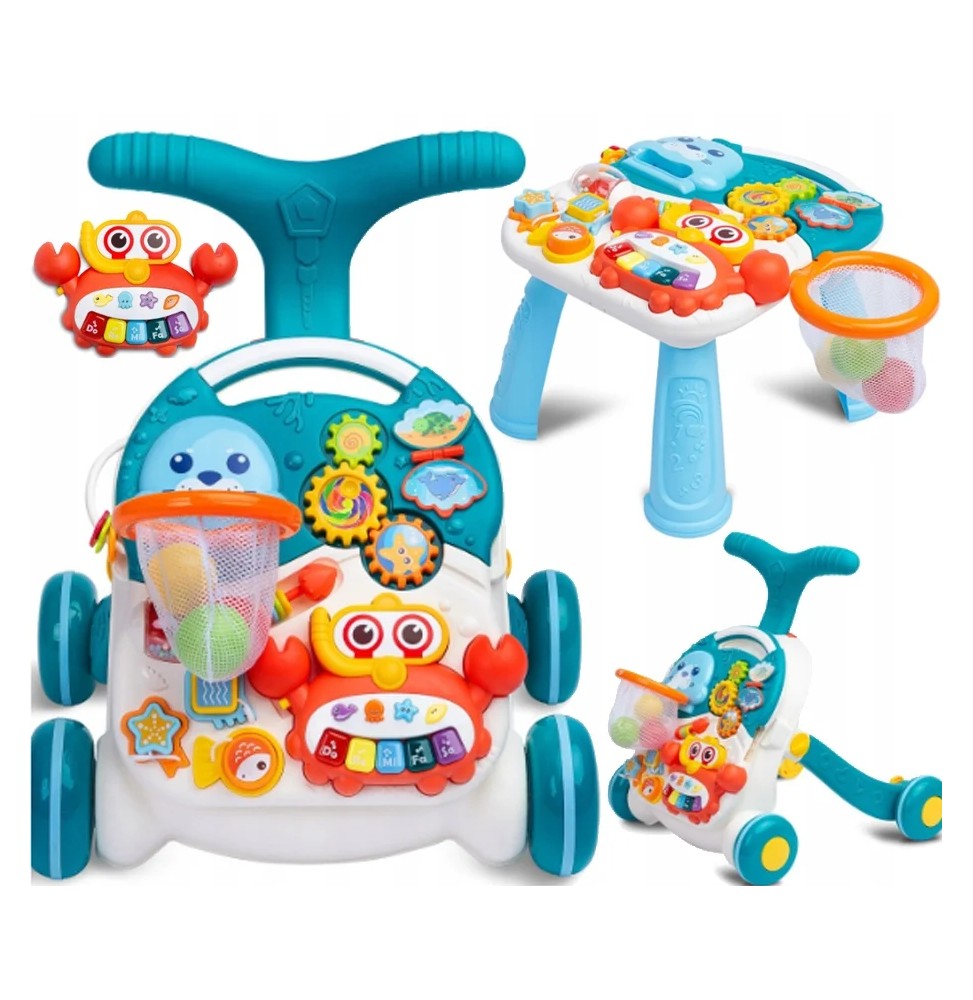 Interactive Walker Push Toy and Educational Table