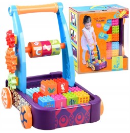 Push Toy Cart with Colorful Blocks Jokomisiada