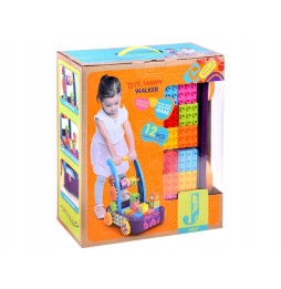 Push Toy Cart with Colorful Blocks Jokomisiada