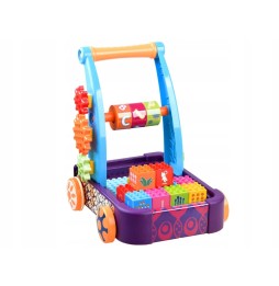 Push Toy Cart with Colorful Blocks Jokomisiada