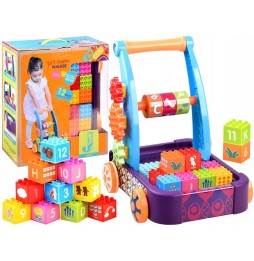 Push Toy Cart with Colorful Blocks Jokomisiada