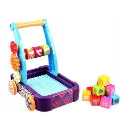 Push Toy Cart with Colorful Blocks Jokomisiada