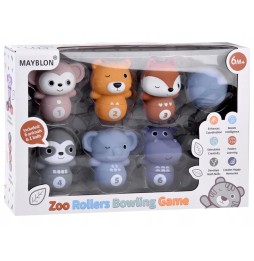 Zoo Animal Rubber Bowling Set