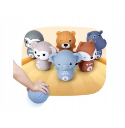 Zoo Animal Rubber Bowling Set