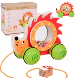 Wooden Hedgehog on Wheels Educational Toy