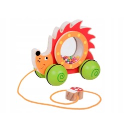 Wooden Hedgehog on Wheels Educational Toy