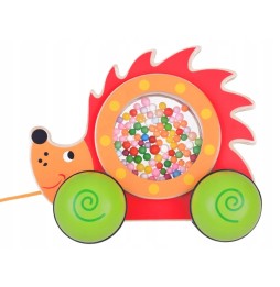 Wooden Hedgehog on Wheels Educational Toy