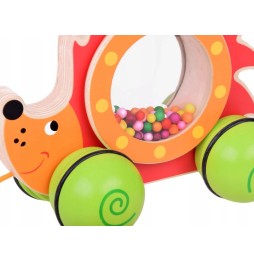 Wooden Hedgehog on Wheels Educational Toy