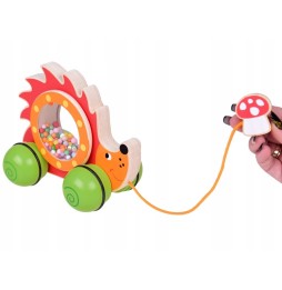 Wooden Hedgehog on Wheels Educational Toy