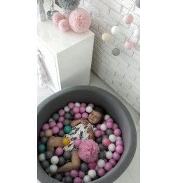 Gray Ball Pit with Balls 40x90 cm