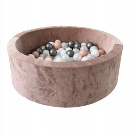 Velvet Dry Pool with Balls Beige 30x90 cm