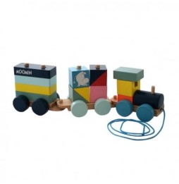 Wooden Block Train Set of 23 Pieces