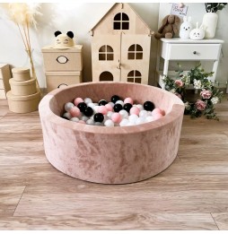 Velvet Dry Pool with Balls Beige 30x90 cm