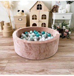 Velvet Dry Pool with Balls Beige 30x90 cm