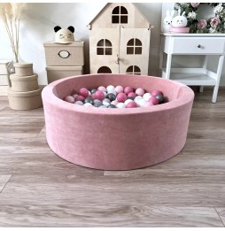 Suchy basen z kulkami Velvet 30x90 cm Różowy