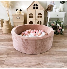 Velvet Dry Pool with Balls Beige 30x90 cm