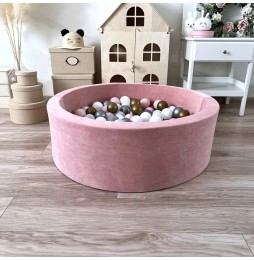 Suchy basen z kulkami Velvet 30x90 cm Różowy